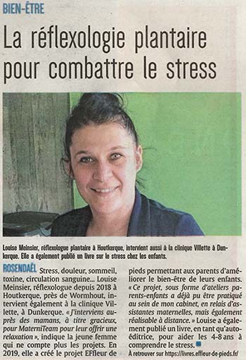 Le Journal des Flandres parle du livre sur la réflexologie pour enfants