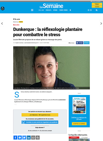 La Semaine du Boulonnais parle du livre sur la réflexologie pour enfants